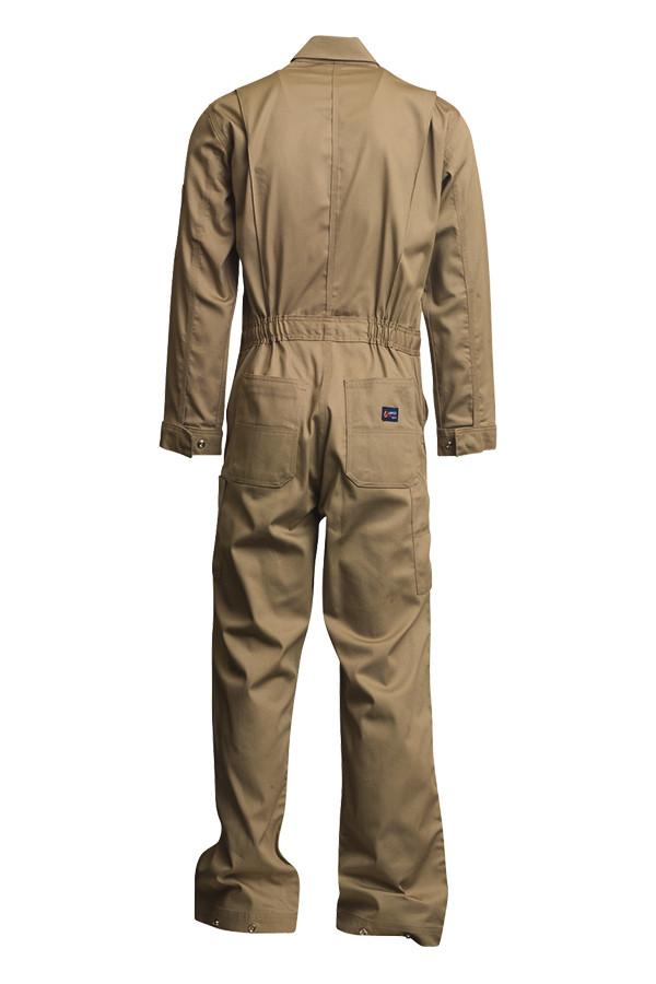 Lapco 7oz. FR Deluxe Coverall 100% Cotton with State Flag Patch on Right Sleeve and Country Flag Patch on Left Sleeve - LP-CVFRD7KH-