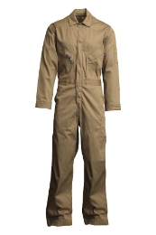 Lapco 7oz. FR Deluxe Coverall 100% Cotton with State Flag Patch on Right Sleeve and Country Flag Patch on Left Sleeve 