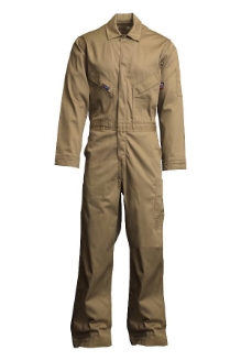 Lapco 7oz. FR Deluxe Coverall 100% Cotton with State Flag Patch on Right Sleeve and Country Flag Patch on Left Sleeve 