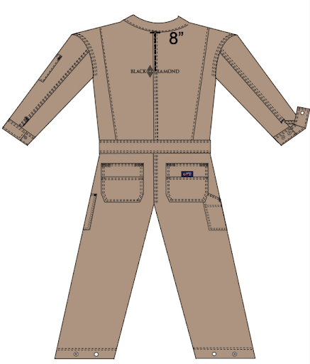 Lapco 7oz. FR Deluxe Coverall 100% Cotton with State Flag Patch on Right Sleeve and Country Flag Patch on Left Sleeve - LP-CVFRD7KH-