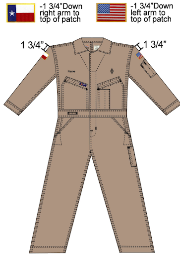 Lapco 7oz. FR Deluxe Coverall 100% Cotton with State Flag Patch on Right Sleeve and Country Flag Patch on Left Sleeve - LP-CVFRD7KH-