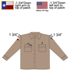 Lapco 7oz. FR Uniform Shirt 100% Cotton with State Flag Patch on Right Sleeve and Country Flag Patch on Left Sleeve 