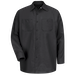 Red Kap Long Sleeve Industrial Solid Work Shirt with Black Diamond Company Logo Patch on Front Left Chest and Logo Embroidered Upper Center Back - VF-SP14BK