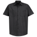 Red Kap Short Sleeve Industrial Solid Work Shirt with Black Diamond Company Logo Patch on Front Left Chest and Logo Embroidered Upper Center Back - VF-SP24BK